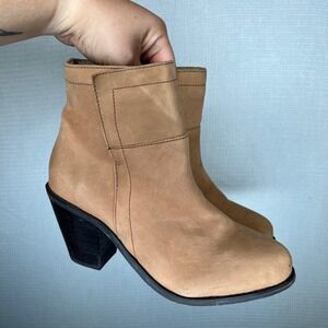 Santa Fe Boot Co Womens Tan Leather Ankle Boots Block Heel SFW112 Size 10M